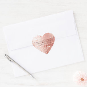 Sticker Cœur Rose Champagne rose Glam Mariage