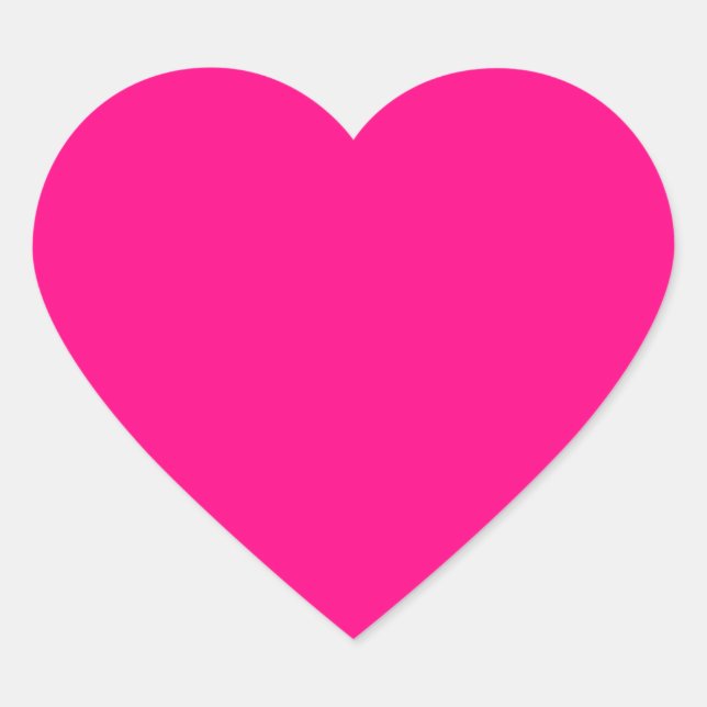 Sticker Cœur Rose chaud et personnalisable (Devant)