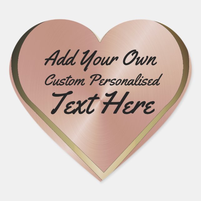 Sticker Cœur Rose de design personnalisé Gold (Devant)