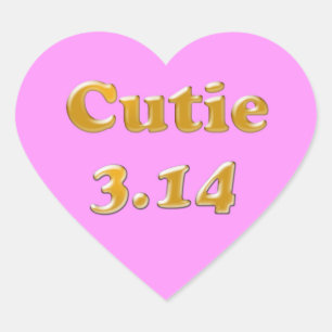 Sticker Cœur Rose de jour de Cutie 3,14 pi