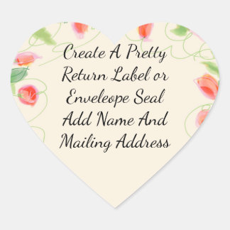 Sticker Cœur Rose Et Corail