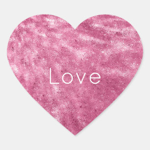 Sticker Cœur Rose étincelant