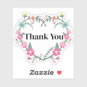 Sticker Coeur rose floral
