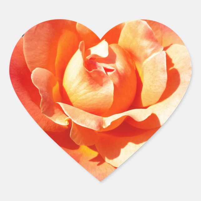 Sticker Cœur Rose orange clair (Devant)
