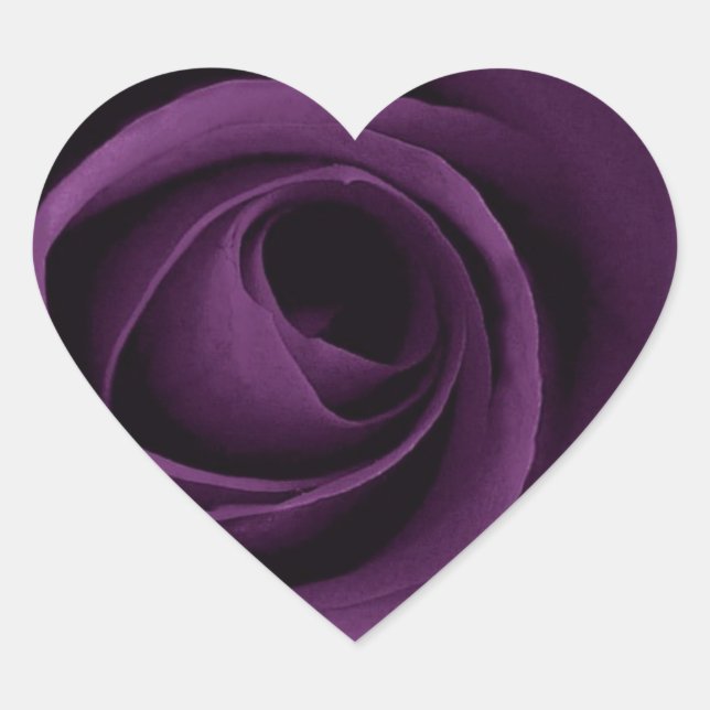 Sticker Cœur Rose pourpre (Devant)