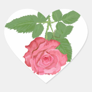 Sticker Cœur Rose rose