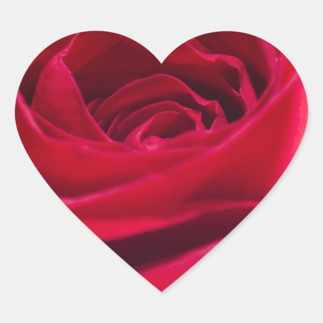 Sticker Cœur Rose rouge simple (Devant)