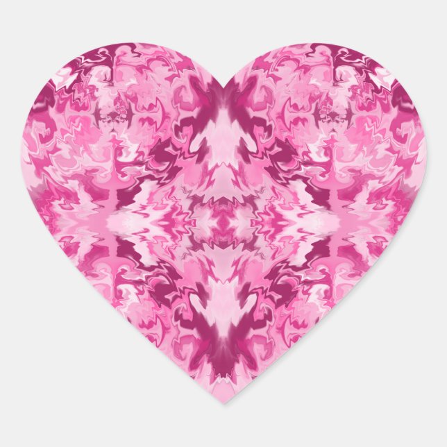 Sticker Cœur Rose sur rose (Devant)