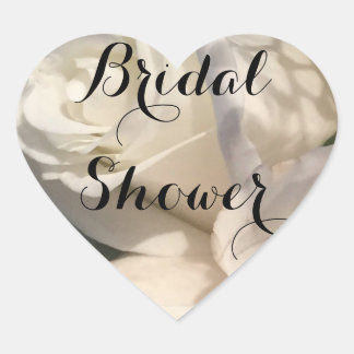 Sticker Cœur Roses blanches