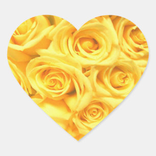Sticker Cœur Roses jaunes spéciales