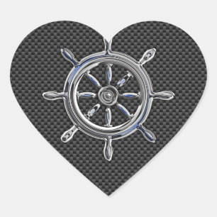 Sticker Cœur Roue en fibre de carbone