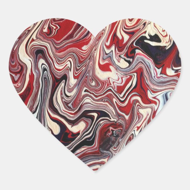 Sticker Cœur Rouge, blanc, violet (Devant)