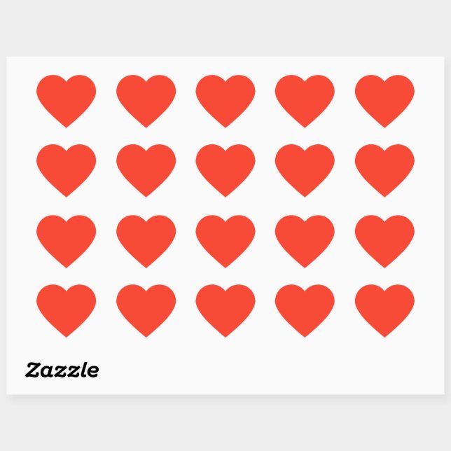 Sticker Cœur Rouge clair flamant clair couleur uni (Feuille)
