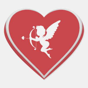 Sticker Coeur Rouge Cupide