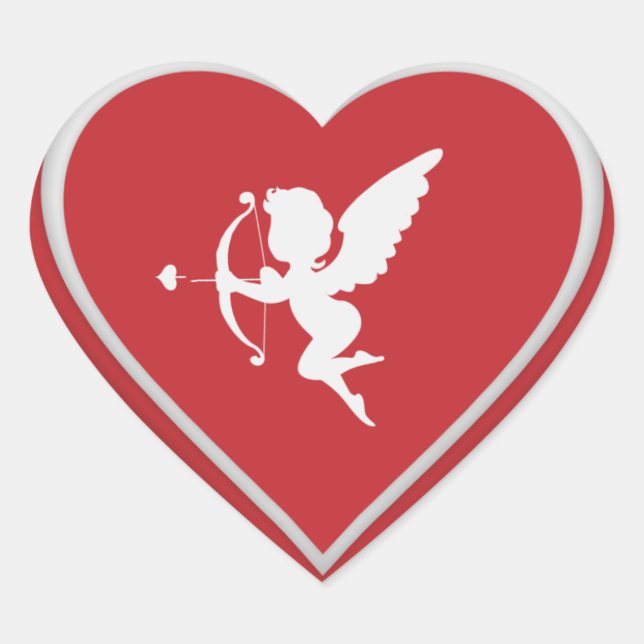 Sticker Coeur Rouge Cupide (Devant)