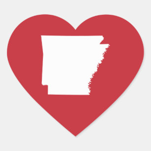 Sticker Cœur Rouge et Blanc de l'Arkansas
