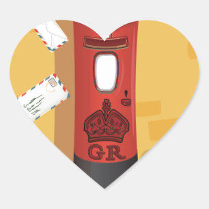 Sticker Cœur Rouge-gorge livrant une lettre