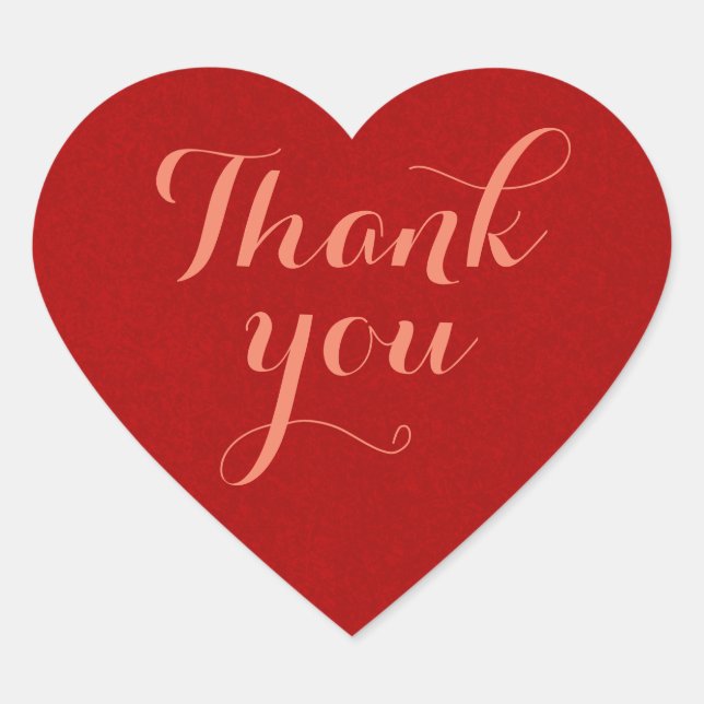 Sticker Cœur Rouge, Merci, Coeur (Devant)