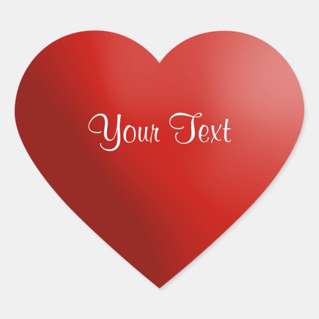Sticker Coeur Rouge Modèle de texte 6 (Devant)