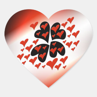 Sticker Cœur Rouge sur les coeurs noirs
