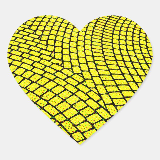 Sticker Cœur Route de la brique jaune (Devant)