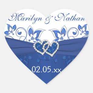 Sticker Coeur Royal Bleu et Blanc