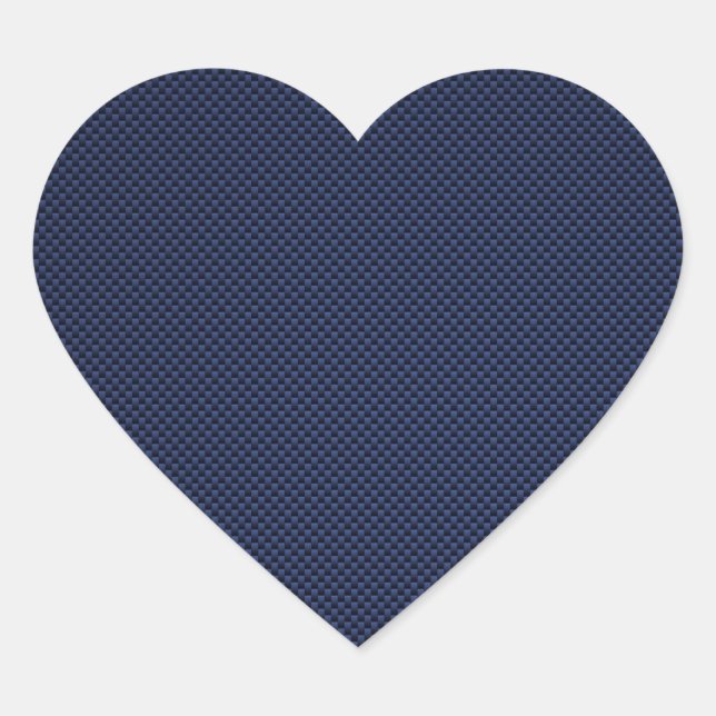 Sticker Cœur Royal Blue Automotive Carbon Fiber Tressage d'impr (Devant)