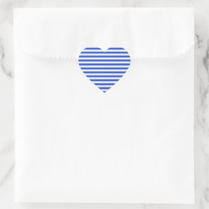 Sticker Cœur Royal Blue Combination Stripes par Shirley Taylor
