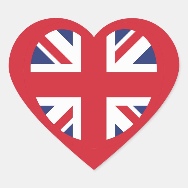Sticker Cœur Royaume-Uni Union Jack Flag Heart (Devant)
