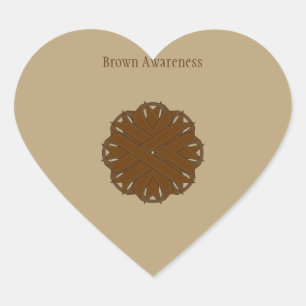 Sticker Cœur Ruban de fleurs Brown par Kenneth Yoncich