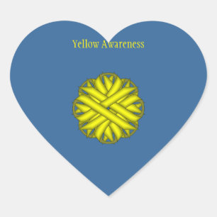 Sticker Cœur Ruban de fleurs jaunes par Kenneth Yoncich