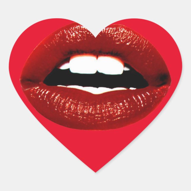 Sticker Cœur Ruby Red Lips (Devant)