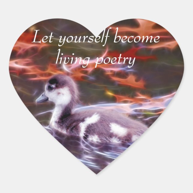 Sticker Cœur Rumi devient poésie vivante (Devant)