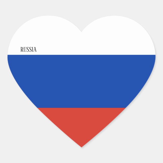 Sticker Cœur Russie Drapeau patriotique (Devant)
