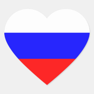 Sticker Cœur Russie - Drapeau russe