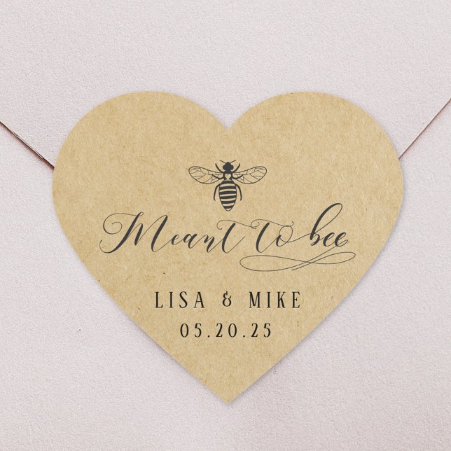 Sticker Cœur Rustique Kraft signifie d'être mariage de miel Fav (Créateur téléchargé)
