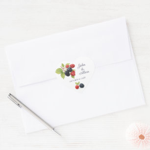 Sticker Cœur Rustique romantique Berry Mariage photo Retour