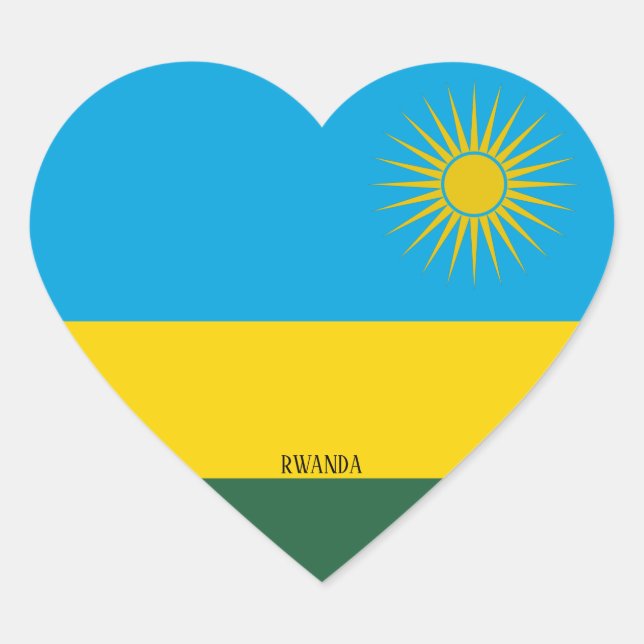 Sticker Cœur Rwanda Drapeau splendide patriotique (Devant)