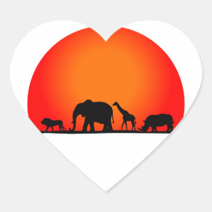 Sticker Cœur Safari