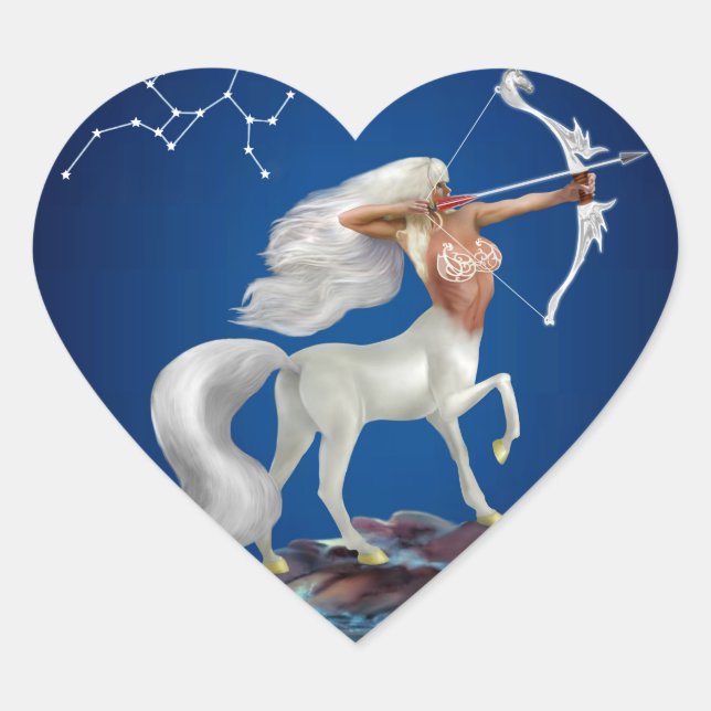 Sticker Cœur Sagittaire mystique (Devant)