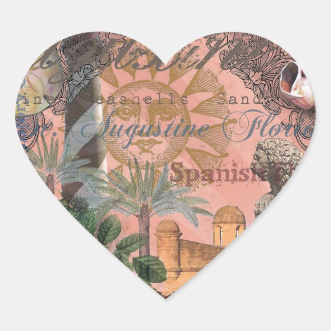 Sticker Cœur saint augustine florida voyage art antique (Devant)