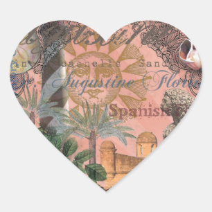 Sticker Cœur saint augustine florida voyage art antique