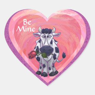 Sticker Cœur Saint Valentin de la vache