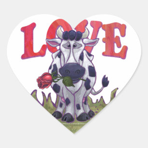 Sticker Cœur Saint Valentin de la vache