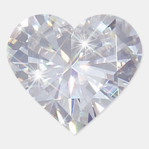Sticker Cœur Saint Valentin - Diamants