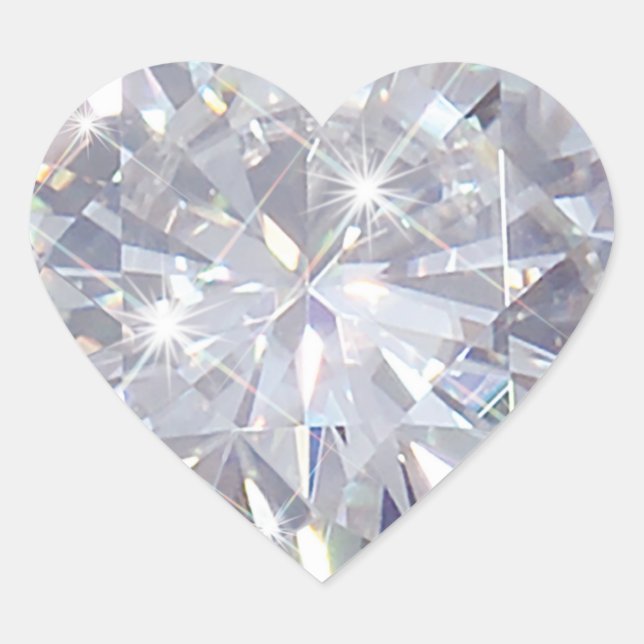 Sticker Cœur Saint Valentin - Diamants (Devant)