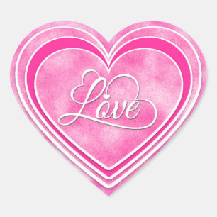 Sticker Cœur Saint-Valentin - Joli Coeur rose Aimer WA