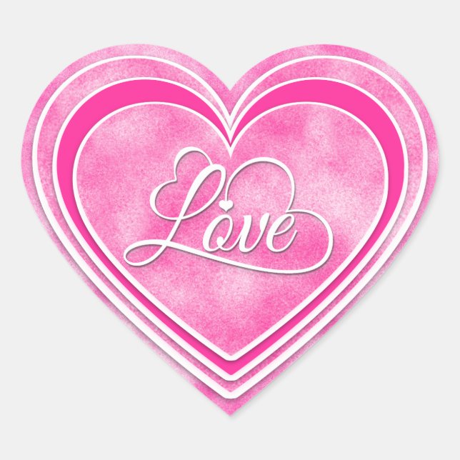 Sticker Cœur Saint-Valentin - Joli Coeur rose Aimer WA (Devant)