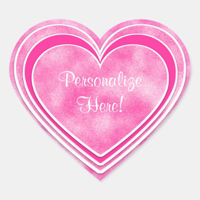 Sticker Cœur Saint-Valentin - Joli Coeur rose Personnaliser (Devant)