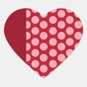 Sticker Cœur Saint-Valentin rouge et rose de coeur
